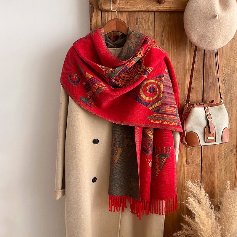 Sciarpa in cashmere autunnale e invernale, mantello scialle in stile etnico, sciarpa da donna con nappe calde dello Xinjiang ispessita_voghion.com