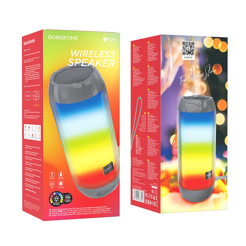 Festival de musique BR25 coloré lumineux Bluetooth sans fil Portable sport extérieur carte Insertion Mini haut-parleur_voghion.com