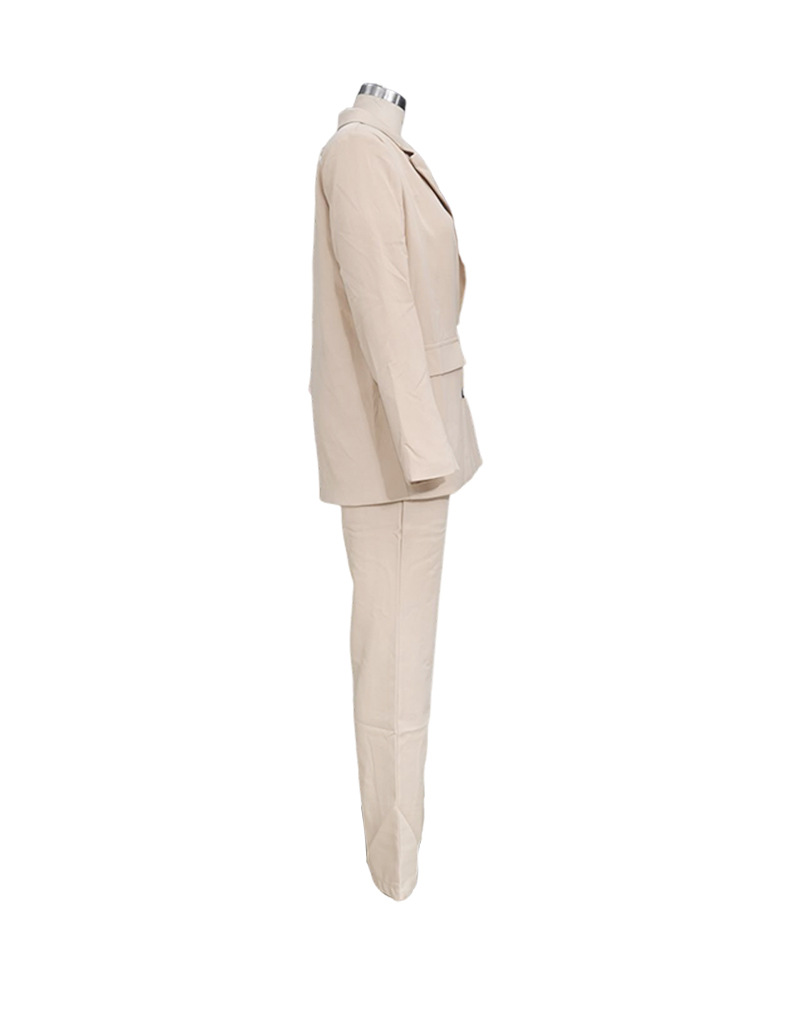 Vêtements pour femmes automne et hiver nouveaux vêtements pour femmes couleur unie costume décontracté pantalon mode costume deux pièces_voghion.com