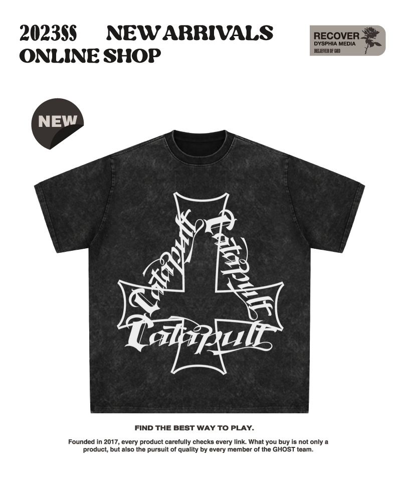 Herrenbekleidung Baumwolle für Männer und Frauen mit der gleichen Modemarke, Retro-Casual-Fun-Kurzarm-T-Shirt, Sommer-Street-Herren-Top_voghion.com