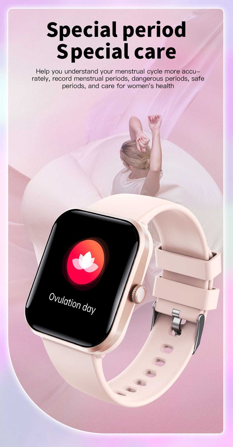 High Quality Unisex Smartwatch Square IPS Display Heart Rate Tracker Android IOS IP67 Magnetic Music Player Silicone_voghion.com