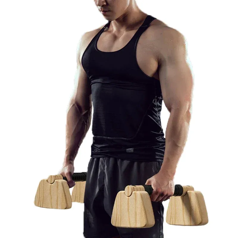 New Push Up Russian Stand Wooden Single and Parallel Bars Inverted Stand Practice Solid Wood Strength Training Equipment_voghion.com