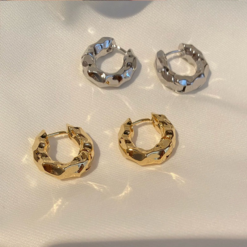 Sterling Sier VENUS moda geométrica irregular metal círculo aro pendientes mujer joyería Halloween simple_voghion.com