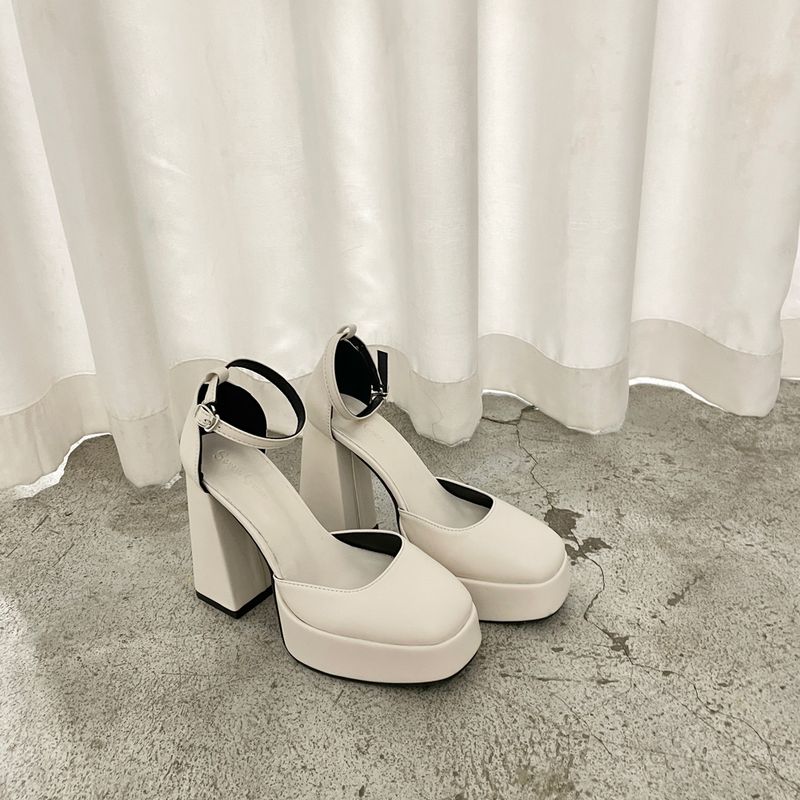 Scarpe da sposa Mary Jane con plateau e tacco spesso da 12 cm_voghion.com