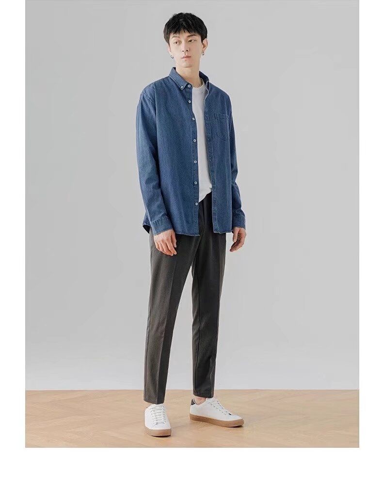 Men's Denim Jacket Japanese Trend Loose Casual Shirt Design Sense Patch Tooling Jacket Top_voghion.com
