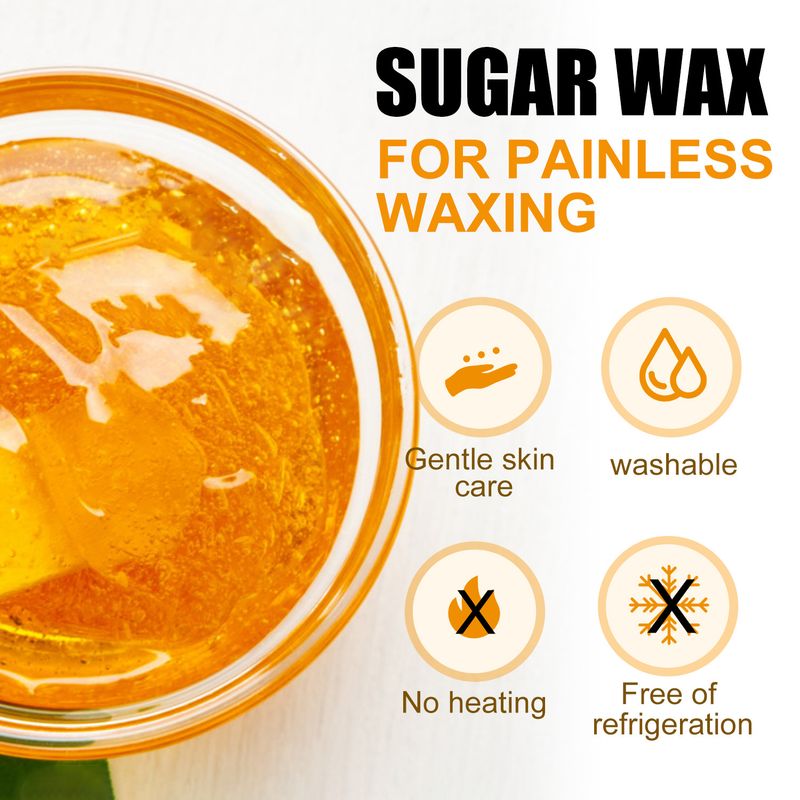 Honey Lemon Sugar Wax, Pure Natural Honey Wax Hair Removal Cream, Suitable For Leg, Chest, Hand, And Underarm Hair Removal, With A Scraper_voghion.com