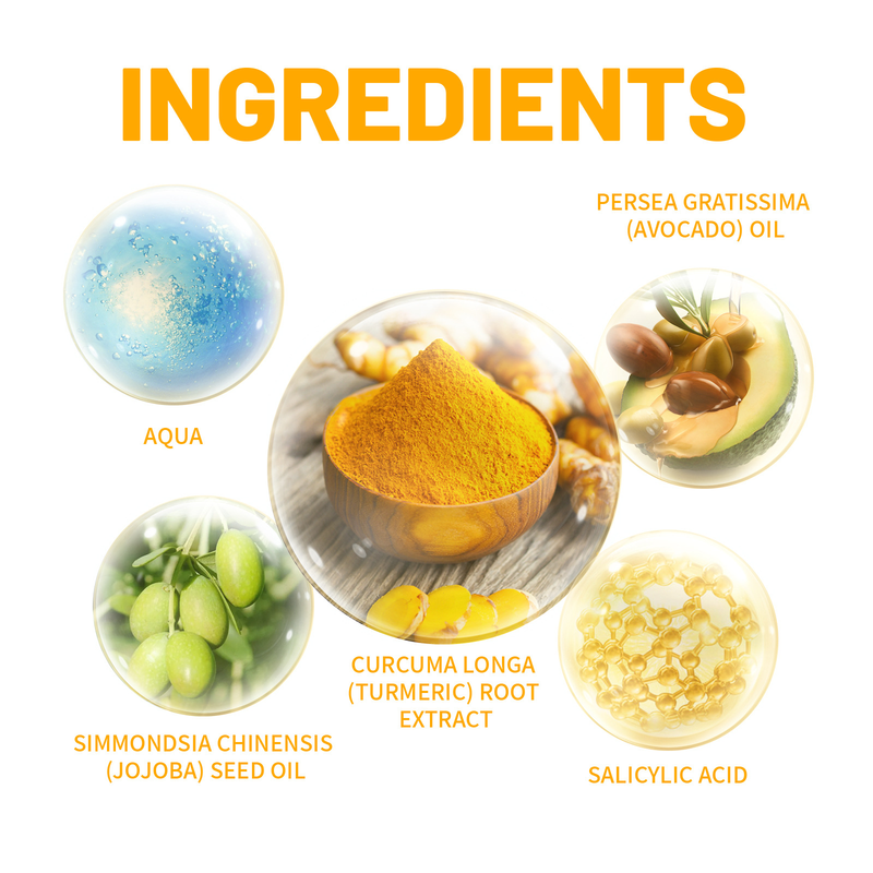 OUHOE Cúrcuma Skincare Refrescante, Limpeza, Hidratante, Controle de Óleo, Dessalinização de Linhas Finas, Firmeza,_voghion.com