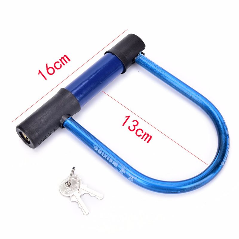 Candado en U para bicicleta, motocicleta, scooter, cadena de acero de seguridad con 2 llaves, 1 unidad_voghion.com