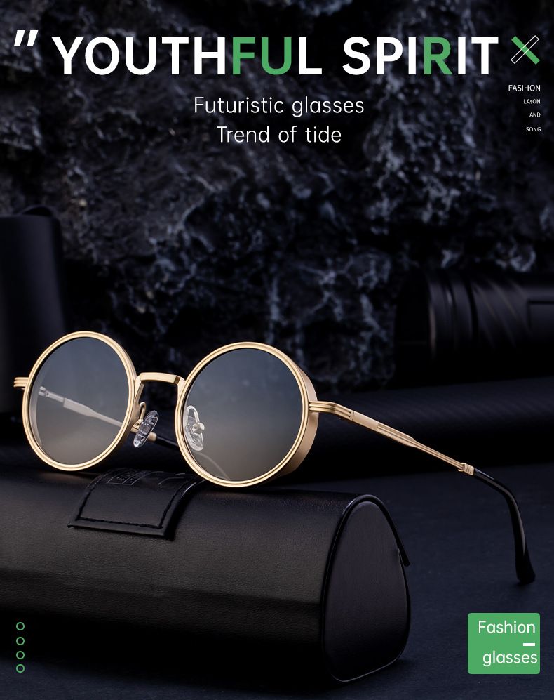 Neue Mode Runde Rahmen Sonnenbrillen Für Männer Retro High-End Sonnenbrillen Männer_voghion.com