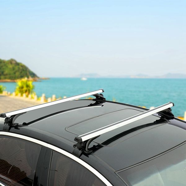 47.24in Universal Top Roof Rack Cross Bar Cargo Carrier Aluminum Crossbar Rack With 165LBS Capacity Fit For Most Vehicle Wagon Car Without Roof Side_voghion.com