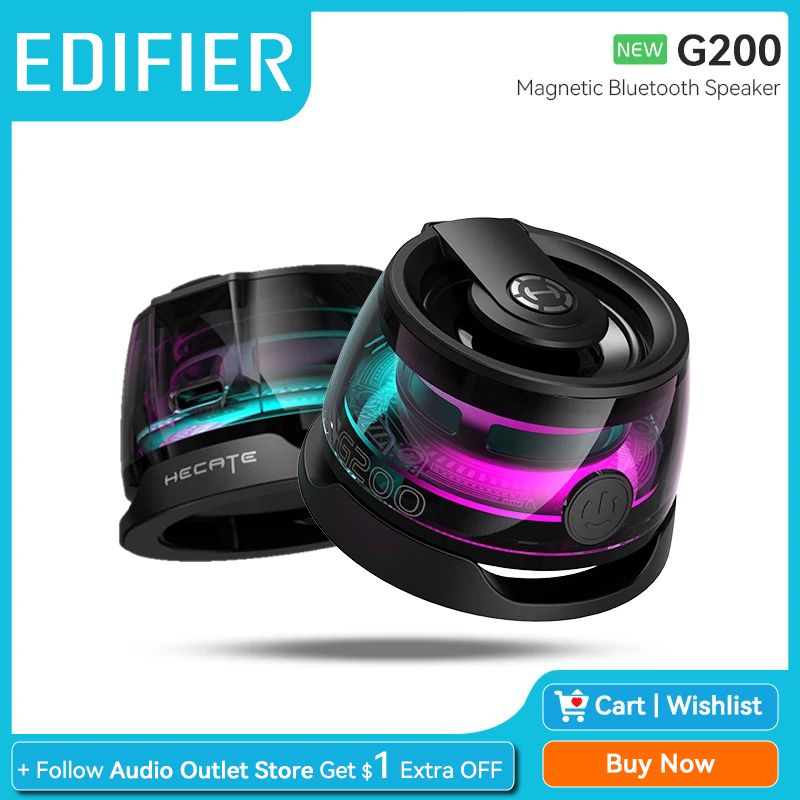 Edifier Hecate G200 Taşınabilir Mini Açık Hava Manyetik Hoparlör Bluetooth 5.3 Rgb Aydınlatma Telefon Tutucu 7 Saat Çalma Süresi_voghion.com