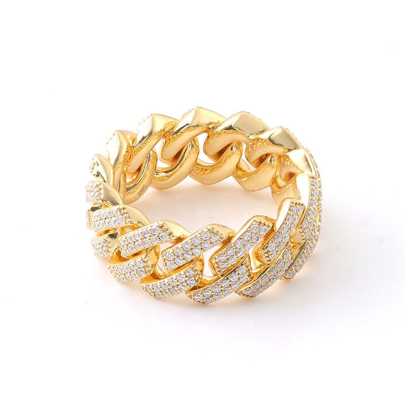 Hip-Hop Personality Moissanite Fashion Light Luxury High-End Cuban Style Men's Ring_voghion.com