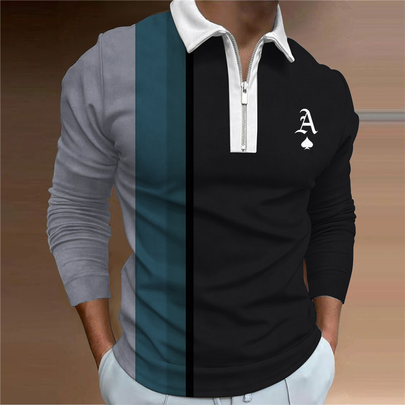 Men's long sleeve Polo shirt Men's Autumn winter men's Polo Business men's T-shirt Polo shirt top_voghion.com