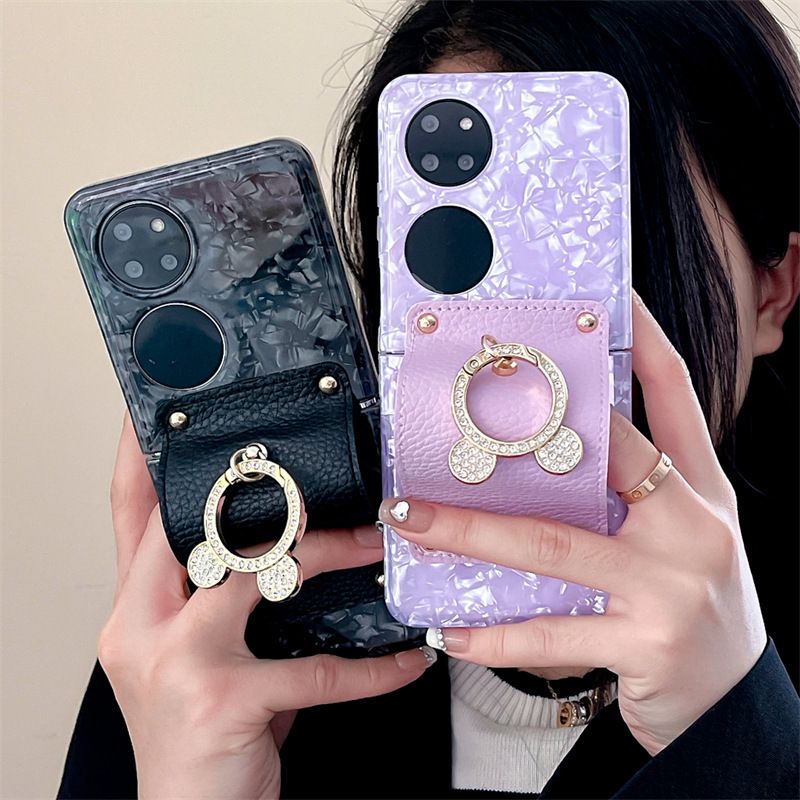 Shell pattern wrist strap ring for Huawei p50 pocket folding screen phone case pocket 2 Drop-resistant shell_voghion.com