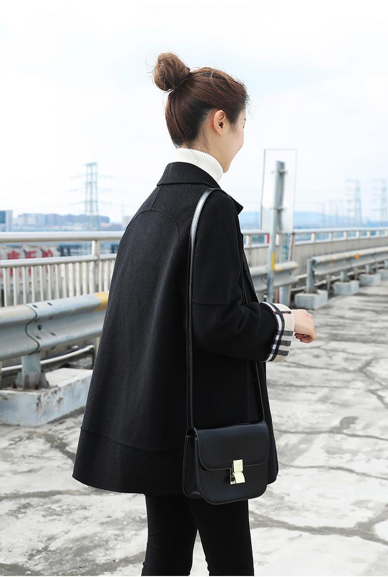 Fashionable herringbone pattern woolen coat 2023 autumn/winter new suit women's slimming short style popular versatile cape fabric_voghion.com