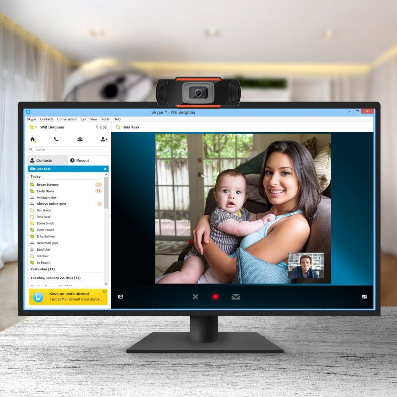 Computerkamera WEBCAM HD Ekstern Mikrofon Online kursusmøde_voghion.com