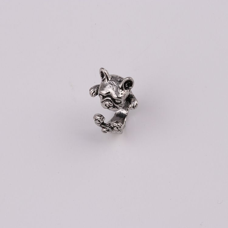 Personalized French Bulldog Cute Puppy Open Women's Index Finger Ring Trendy_voghion.com