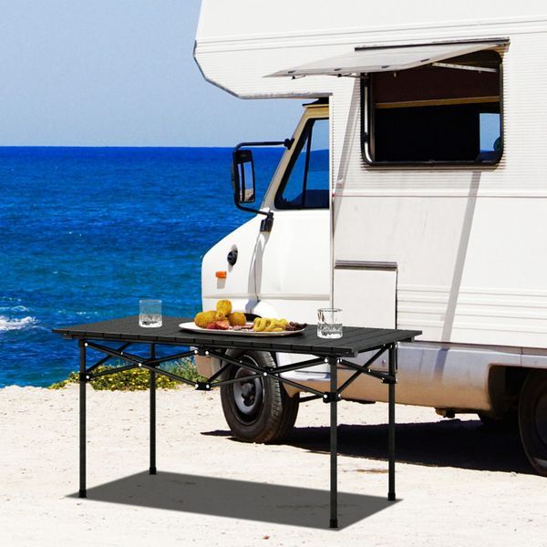 Aluminum Camping Table For 4-6 People With Carry Bag_voghion.com