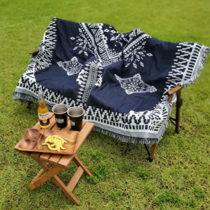 Manta de camping, manta de sofá, manta de línea, manta decorativa_voghion.com