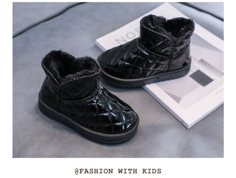 XUANMU Bottes de neige imperméables et chaudes pour enfants, chaussures d'extérieur tendance, nouvelle collection hiver XF0044_voghion.com