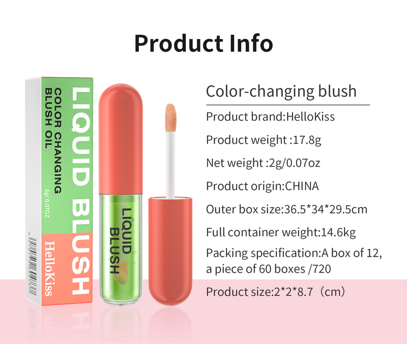 Hellokiss Color Maschera idratante naturale per il trucco che tiene l'olio per fard in polvere liquido che cambia caldo_voghion.com