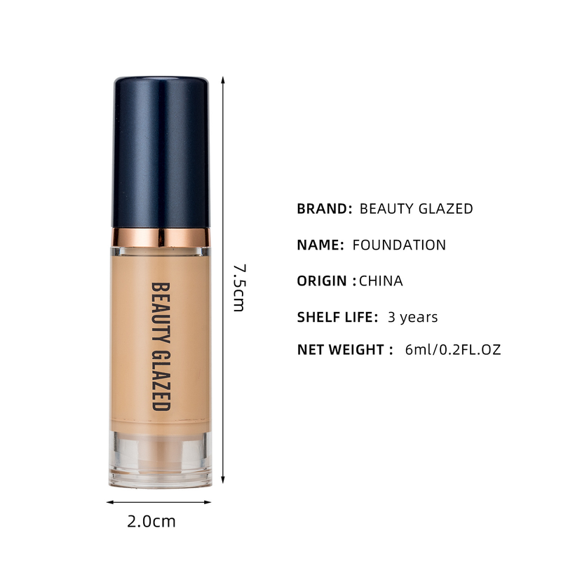 Vloeibare 6 ml gezichtsfoundation Volledige concealer Make-up Waterdichte basis Fleuren Whitening Cover Donkere kringen Mat_voghion.com