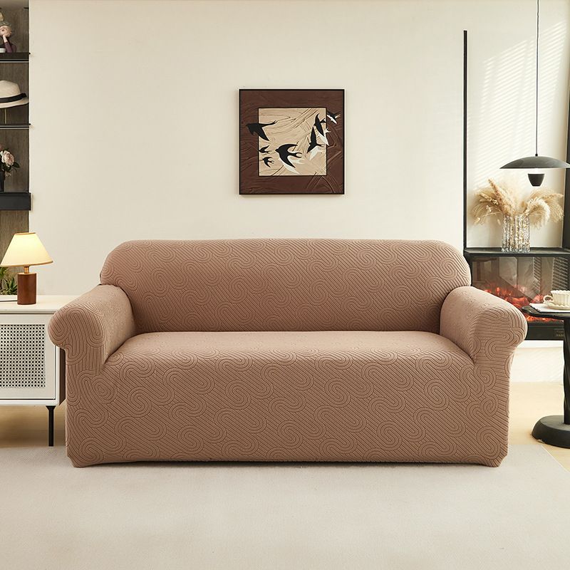 Copridivano elastico in jacquard, design a onde d'acqua antipiega, vestibilità universale per divani singoli/doppi/a 3/4 posti._voghion.com