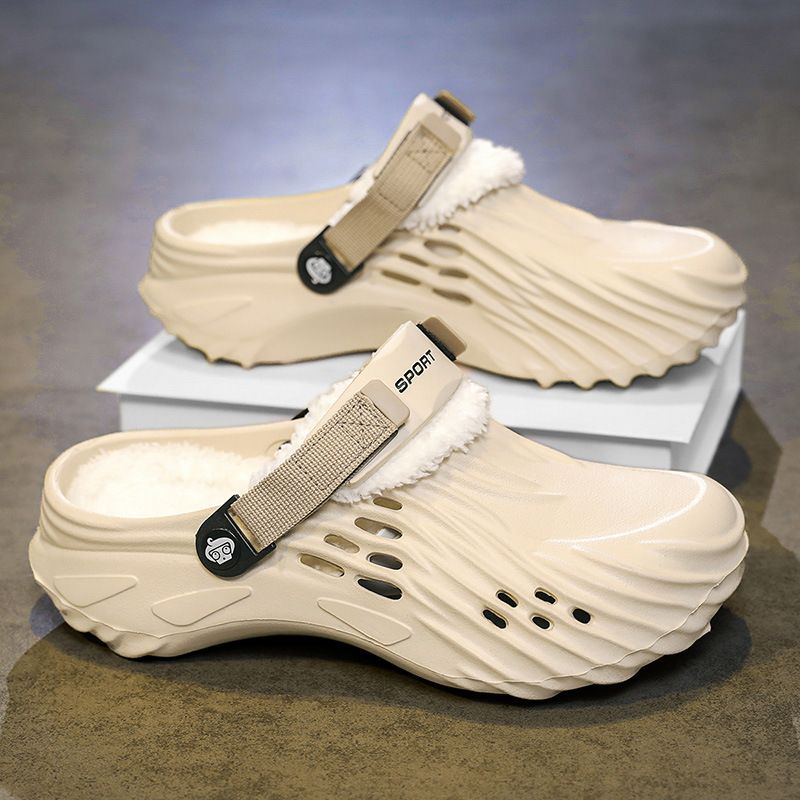 MTX Herren-Hausschuhe Winter 2025 Neue dicke Sohle Fleece gefüttert warme EVA-Dämpfung geschlossene Zehen Baumwollschuhe_voghion.com