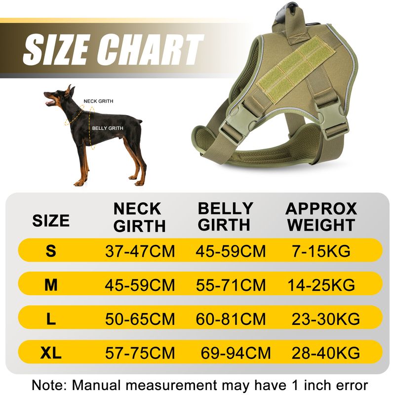 Taktische Brust für mittelgroße und große Hunde Border Collie Golden Retriever Explosionsgeschützte Hundeleine Laufgeschirr_voghion.com