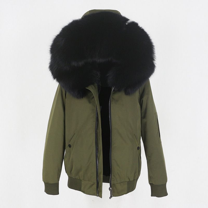 Women's Clothing New Style Parka With Thickened Artificial Fur Lining, Detachable Real Fur Large Fur Collar Jacket For Women_voghion.com