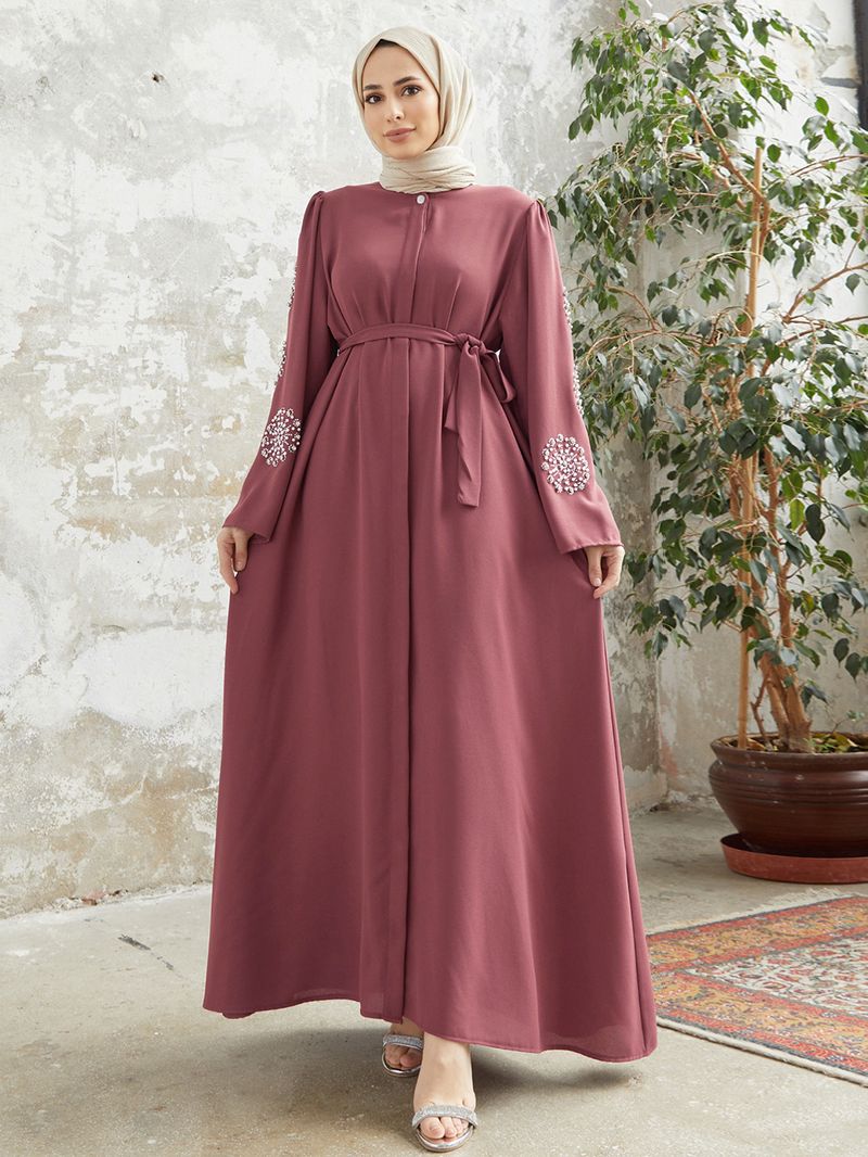 2209 # Abito musulmano da donna, resistente, con perline e diamanti, elegante, lungo abito Abaya_voghion.com