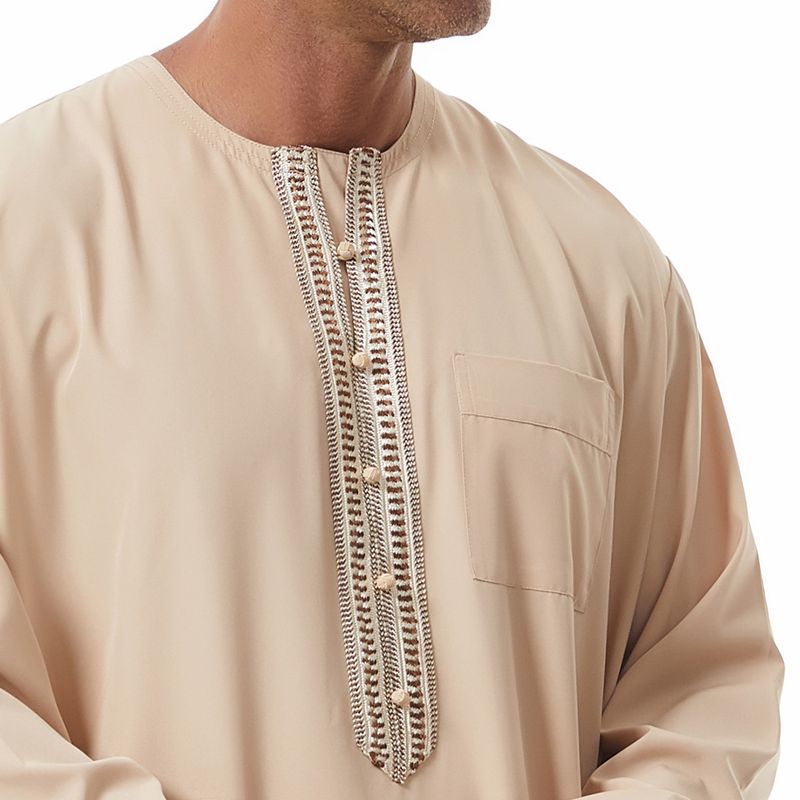 Herrenbekleidung Robe Langarm Spitze Langes Kleid Nationalität Kleidung_voghion.com