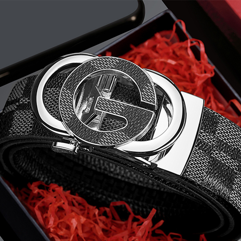 Cintura casual da uomo, con cintura alla moda con fibbia automatica sdentata_voghion.com