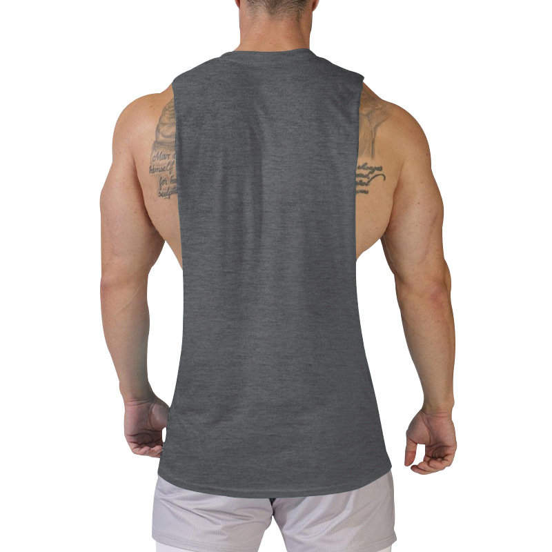 Men's Clothing New Men's Vest Muscular Men's Sports And Leisure Solid Color Men's Sleeveless Vest T Shirt_voghion.com