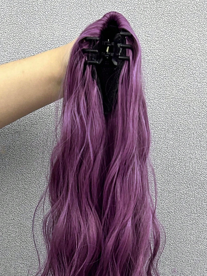 Extension de queue de cheval griffe 24 pouces perruque droite bouclée ondulée pour femmes enterrées_voghion.com