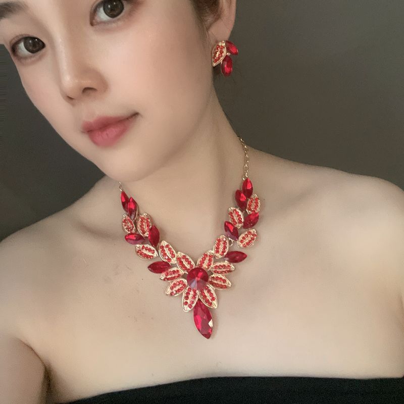 Set di collana esagerata con farfalla, grazioso, da donna, con cristalli di lusso, accessori per abiti da banchetto, clavicola_voghion.com
