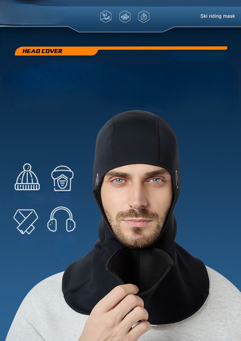 Copricapo da sci caldo per autunno inverno per uomo e donna, da ciclismo all'aperto, foderato in pile, spesso, antivento e antifreddo._voghion.com