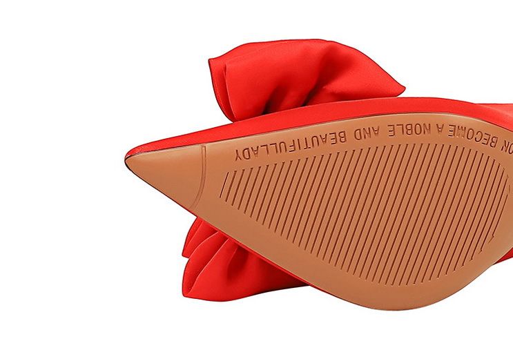 18249-H33 Korean Fashion Banquet Thin Heels, Shallow Mouth, Pointed Water Diamond Bow, High Heel Single Shoes For Women_voghion.com