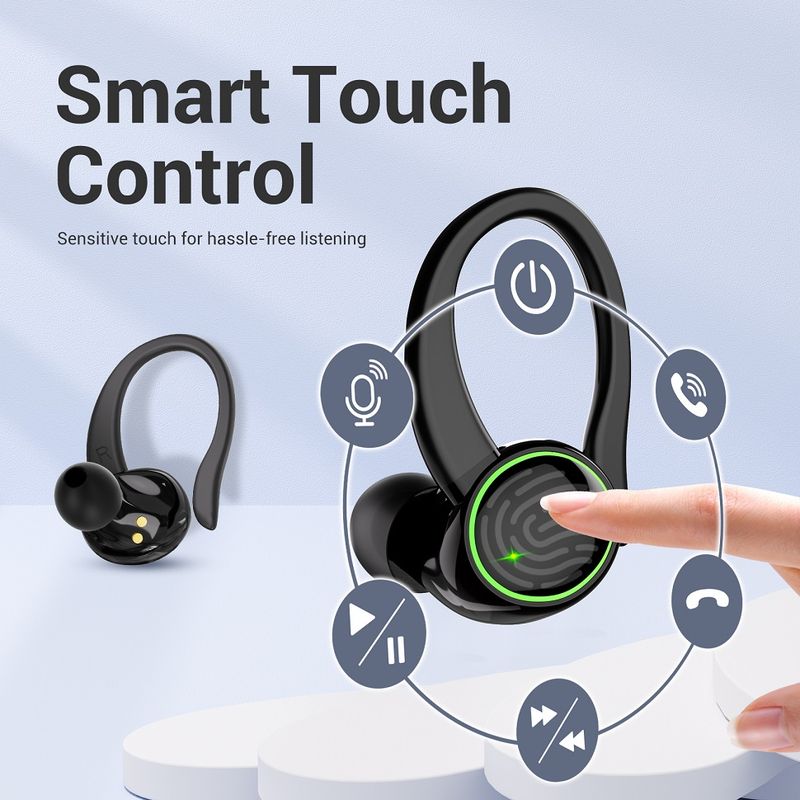 TWS Sports Earbuds Bluetooth 5.3 HIFI Bass Wireless Headphones LED Touch Hands-free Earphone Noise Cancelling Waterproof_voghion.com