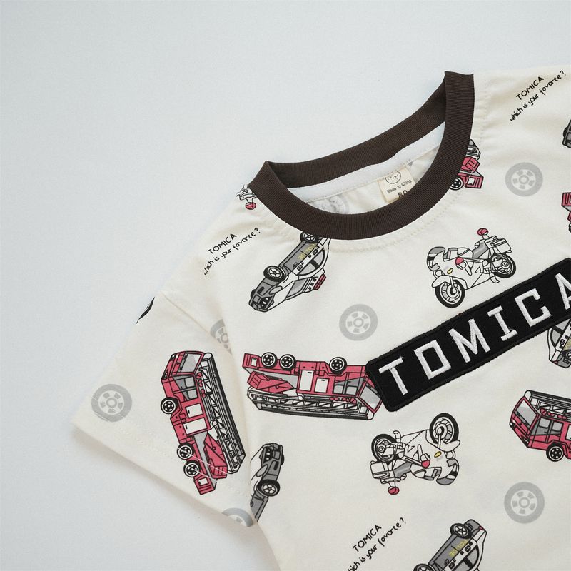 Kids T-Shirt – 100% Cotton A-Class Safety, Cartoon Car & Letter Print, Breathable Short Sleeve Tee For Boys & Girls (80-130cm)_voghion.com
