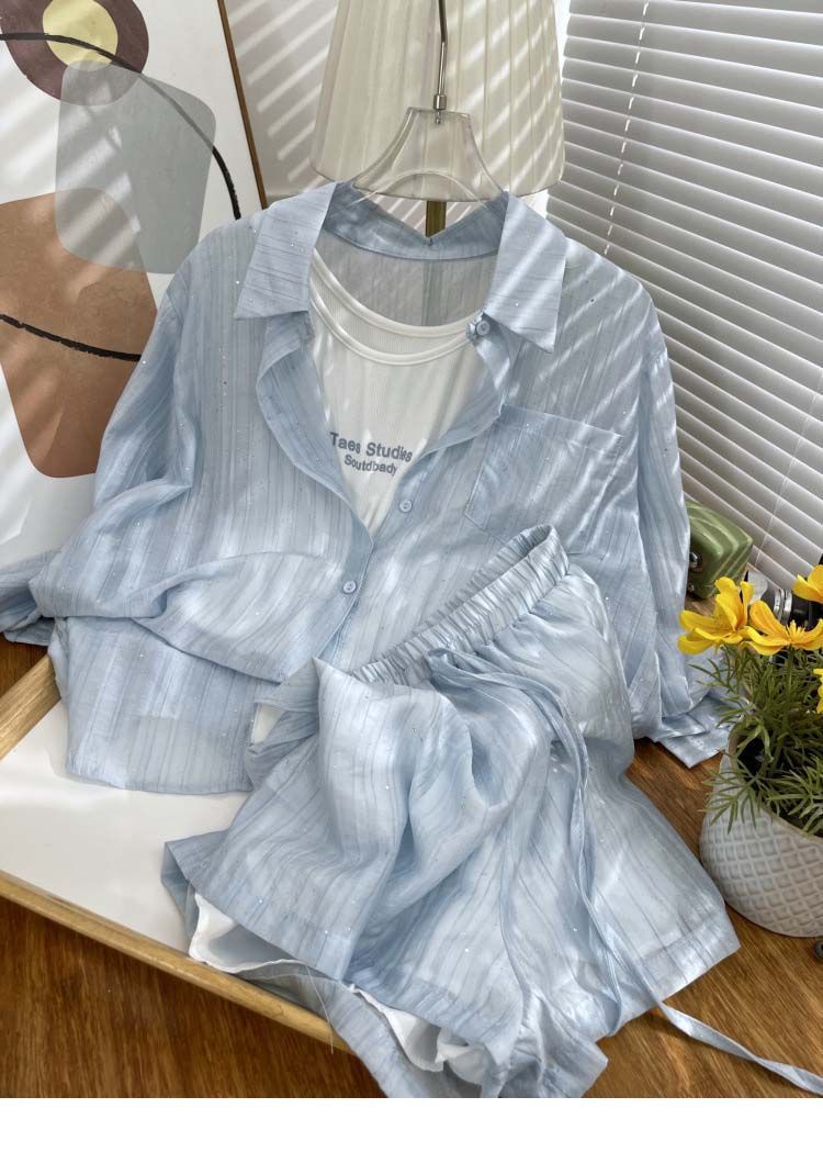 Abbigliamento da donna, leggero, anti-sole, camicia, bretelle, pantaloncini, tuta_voghion.com