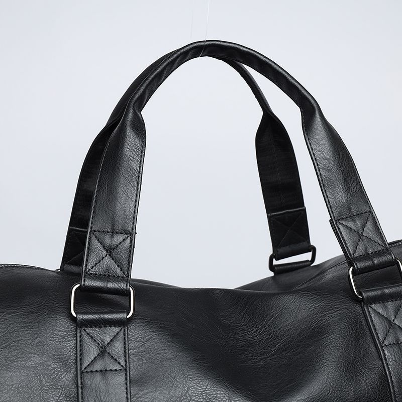 Men's Genuine Leather Travel With Shoe Compartment, Large Capacity Handbag, Shoulder Crossbody Bag, Waterproof And_voghion.com