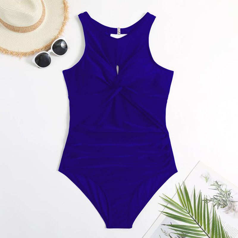 Venta al por mayor del fabricante del traje de baño de una sola pieza del bikini del color sólido atractivo de las mujeres_voghion.com