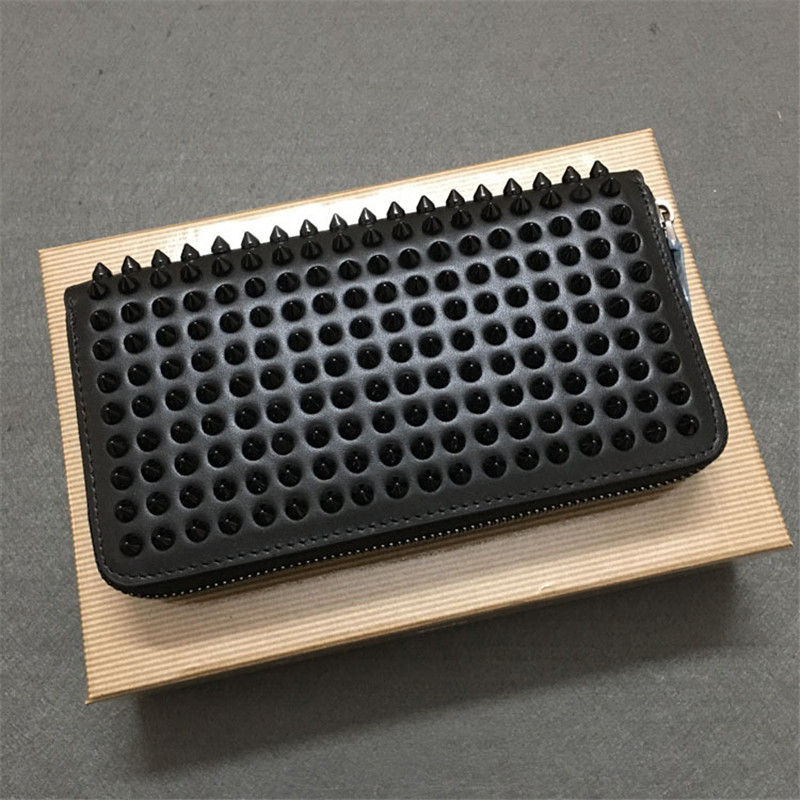 2022 neue Marke Design Punk Lange Zipper Niet Brieftasche Top Qualität Männer Frauen PU Leder Geldbörse_voghion.com