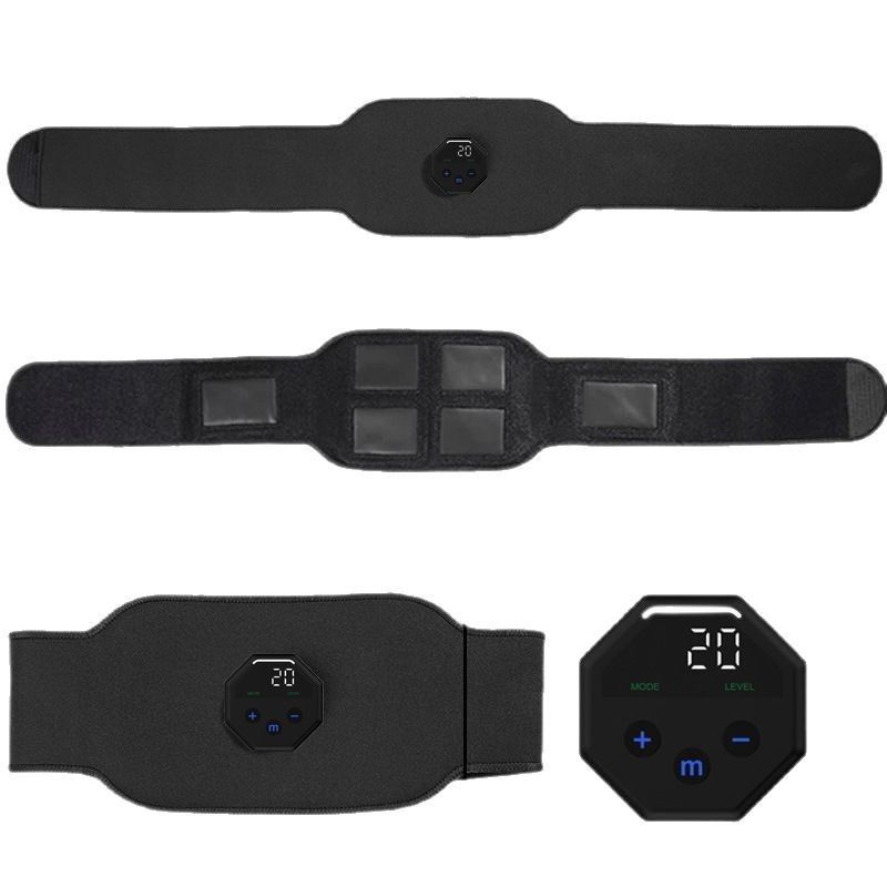 10 Modi mit Display, wiederaufladbarer EMS-Bauchmuskel-Patch, waschbarer Stoff, Lazy Home Fitness-Hüftgurt_voghion.com