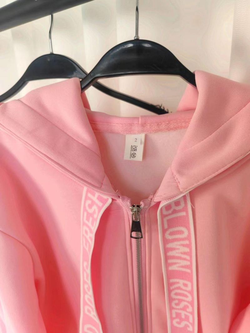 Vêtements pour femmes, vêtements de sport de célébrités haut de gamme en ligne, mode décontractée printemps-automne, pull rose, deux pièces_voghion.com