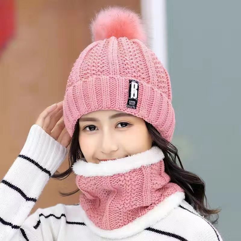 Vinterkoreansk version av yllehatt, förtjockad plysch för kvinnor, mamma cyklar för att hålla sig varm och varm, stickat öra_voghion.com