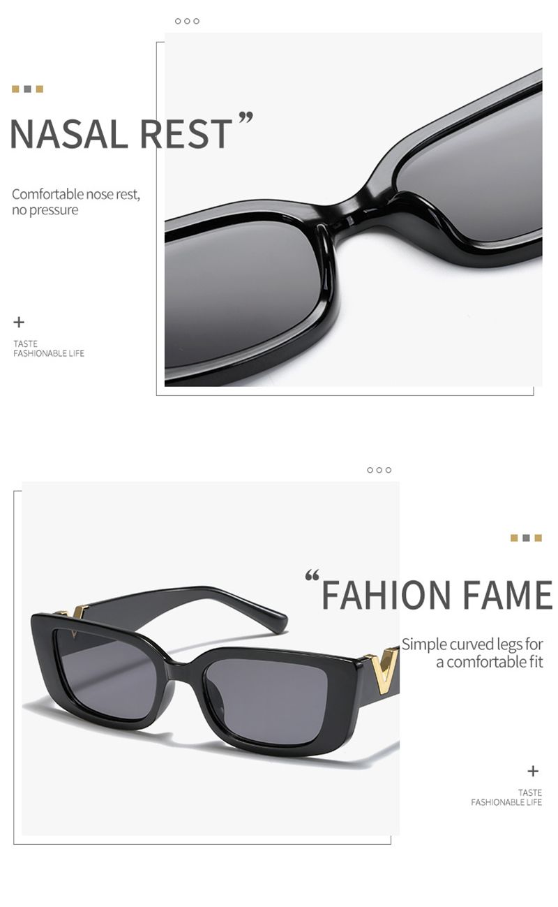 Fashion Cat Eye Sonnebrëller Fraen V Sonnebrëller Fir Dammen Classic Rectangle Driving Shade_voghion.com