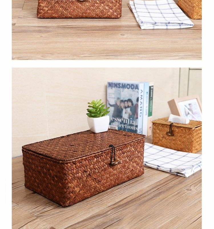 Pugou Rolling Ball 2 Desktop-Organizer, gewebt, nicht mit Rattan überzogen, kreative Aufbewahrungsverpackung für Kosmetika_voghion.com
