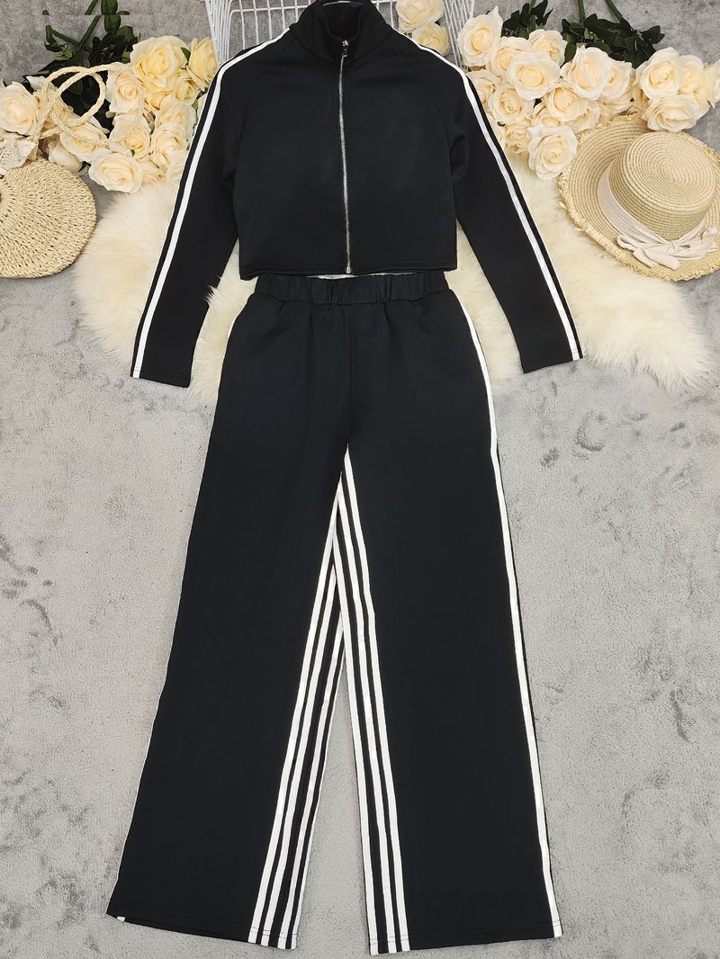 FD2242 2025 Herbst Neue Mode Casual Langarm Sport Zwei-Stück frauen Set_voghion.com
